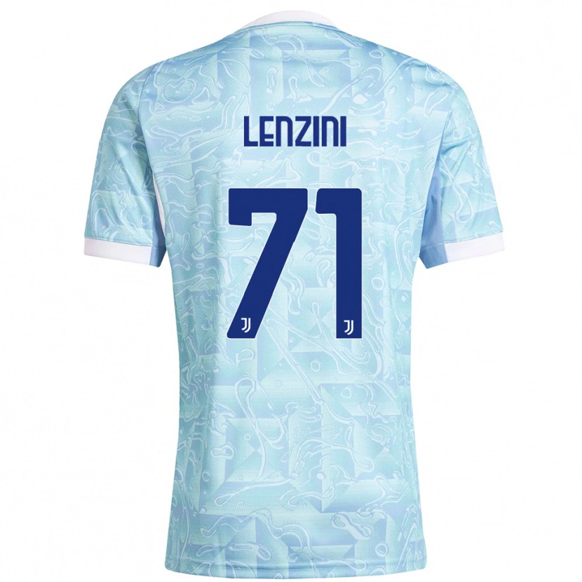 Danxen Męski Martina Lenzini #71 Błękitny Żółty Wyjazdowa Koszulka 2025/26 Koszulki Klubowe