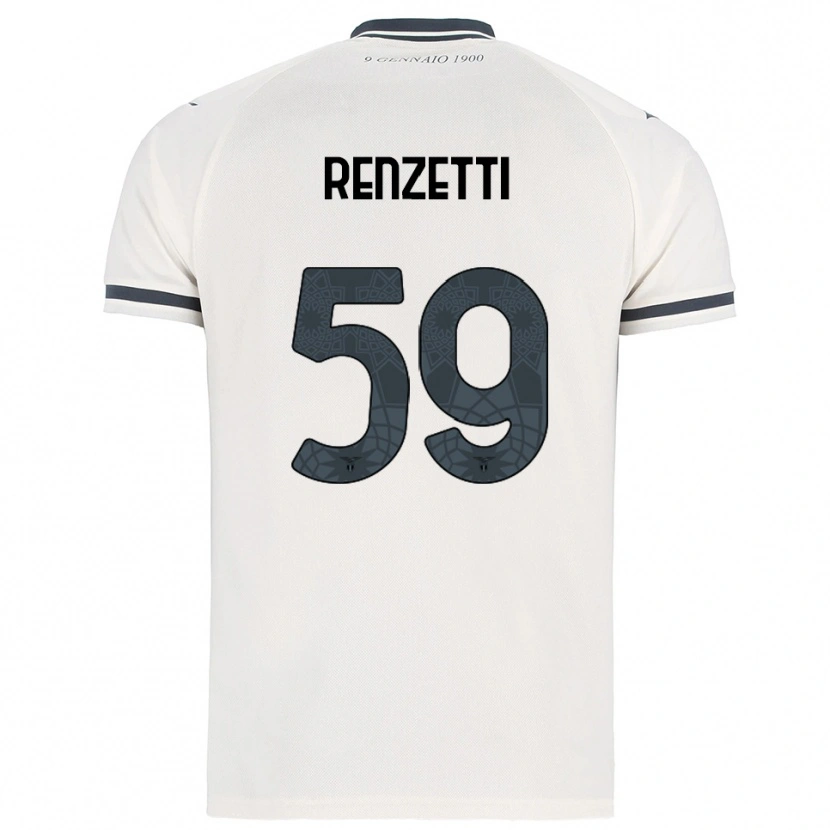 Danxen Męski Davide Renzetti #59 Biały Granatowy Wyjazdowa Koszulka 2025/26 Koszulki Klubowe