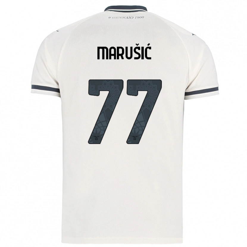 Danxen Męski Adam Marusic #77 Biały Granatowy Wyjazdowa Koszulka 2025/26 Koszulki Klubowe