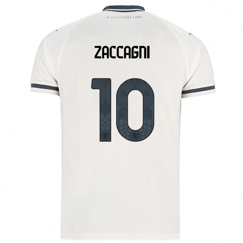 Danxen Męski Mattia Zaccagni #10 Biały Granatowy Wyjazdowa Koszulka 2025/26 Koszulki Klubowe