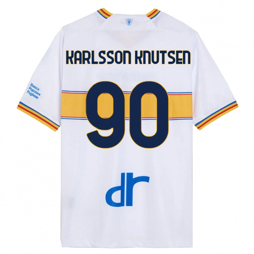 Danxen Męski Storm Karlsson Knutsen #90 Biały Żółty Wyjazdowa Koszulka 2025/26 Koszulki Klubowe