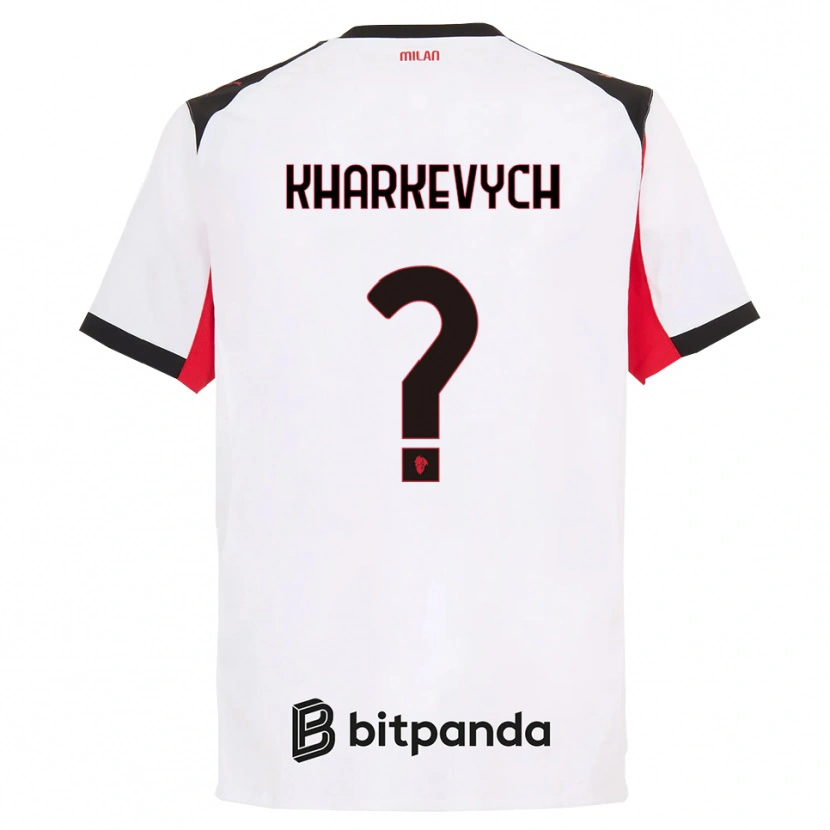 Danxen Męski Yaroslav Kharkevych #0 Biały Czarny Wyjazdowa Koszulka 2025/26 Koszulki Klubowe