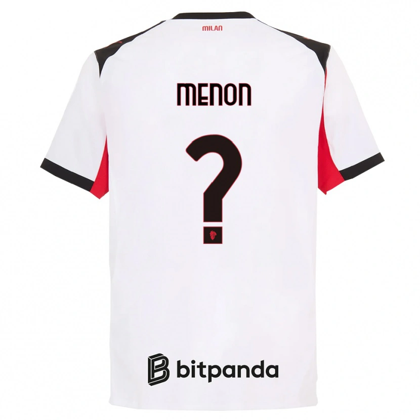 Danxen Męski Luca Menon #0 Biały Czarny Wyjazdowa Koszulka 2025/26 Koszulki Klubowe
