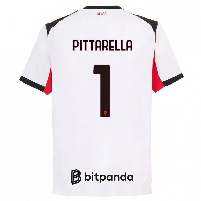 Danxen Męski Matteo Pittarella #1 Biały Czarny Wyjazdowa Koszulka 2025/26 Koszulki Klubowe