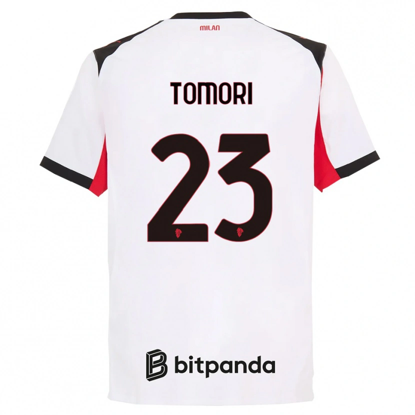 Danxen Męski Fikayo Tomori #23 Biały Czarny Wyjazdowa Koszulka 2025/26 Koszulki Klubowe