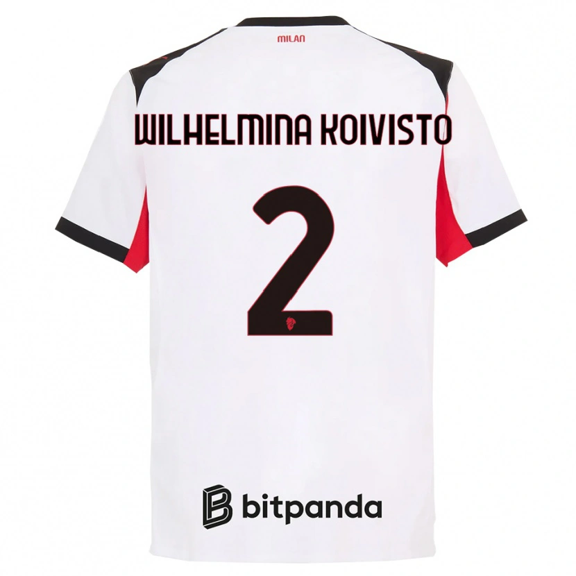 Danxen Męski Emma Wilhelmina Koivisto #2 Biały Czarny Wyjazdowa Koszulka 2025/26 Koszulki Klubowe