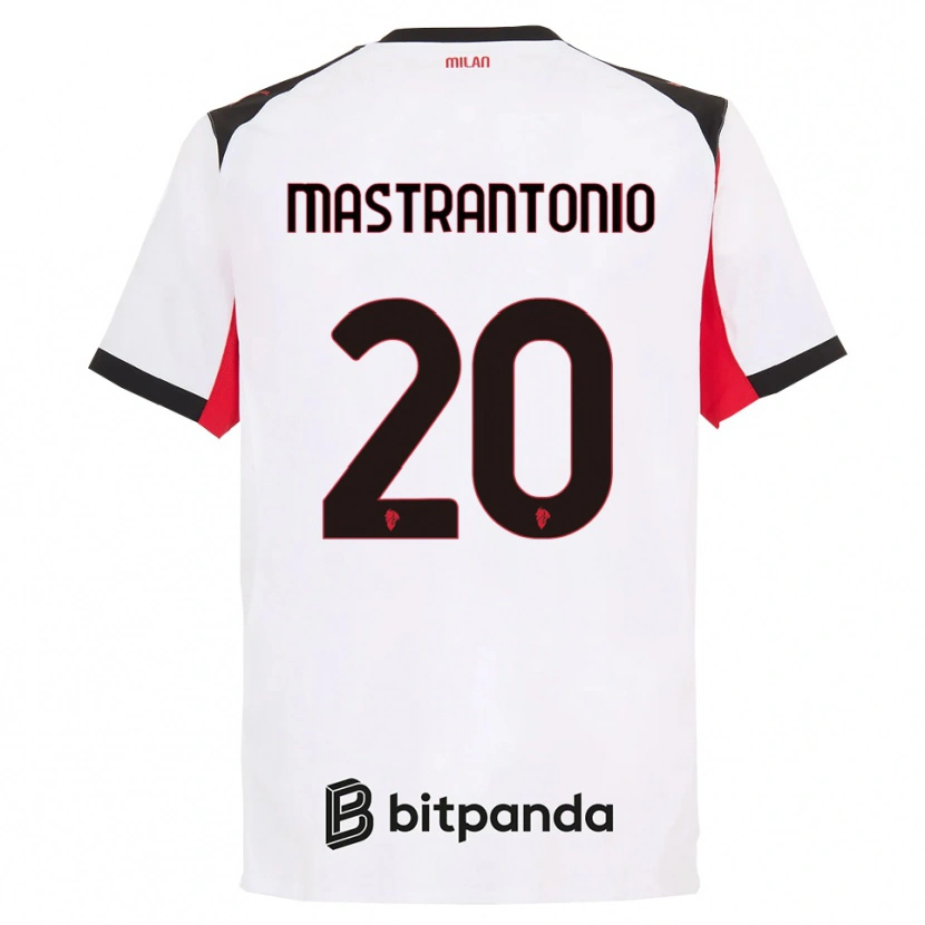 Danxen Męski Davide Mastrantonio #20 Biały Czarny Wyjazdowa Koszulka 2025/26 Koszulki Klubowe
