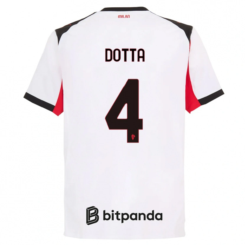 Danxen Męski Cristiano Dotta #4 Biały Czarny Wyjazdowa Koszulka 2025/26 Koszulki Klubowe
