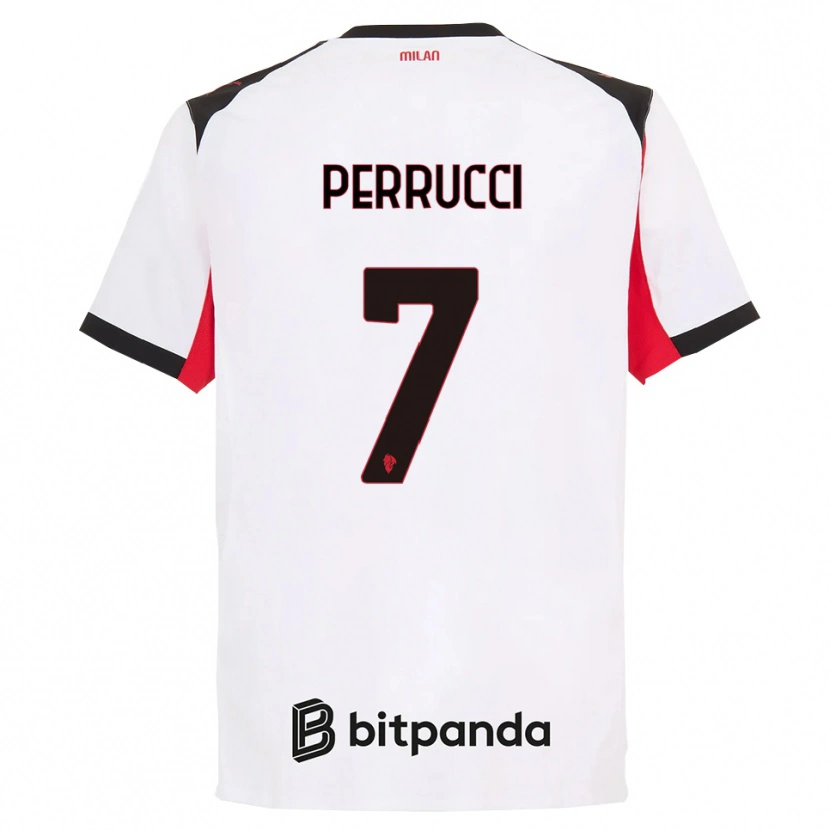 Danxen Męski Vincenzo Perrucci #7 Biały Czarny Wyjazdowa Koszulka 2025/26 Koszulki Klubowe