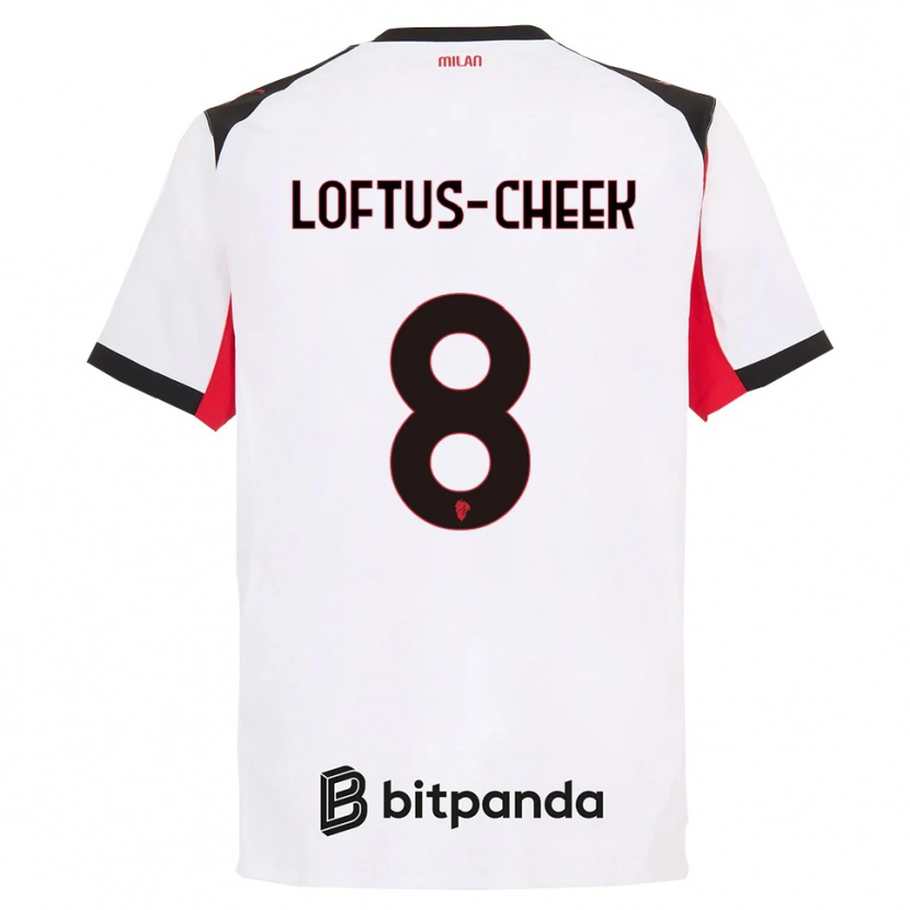 Danxen Męski Ruben Loftus-Cheek #8 Biały Czarny Wyjazdowa Koszulka 2025/26 Koszulki Klubowe