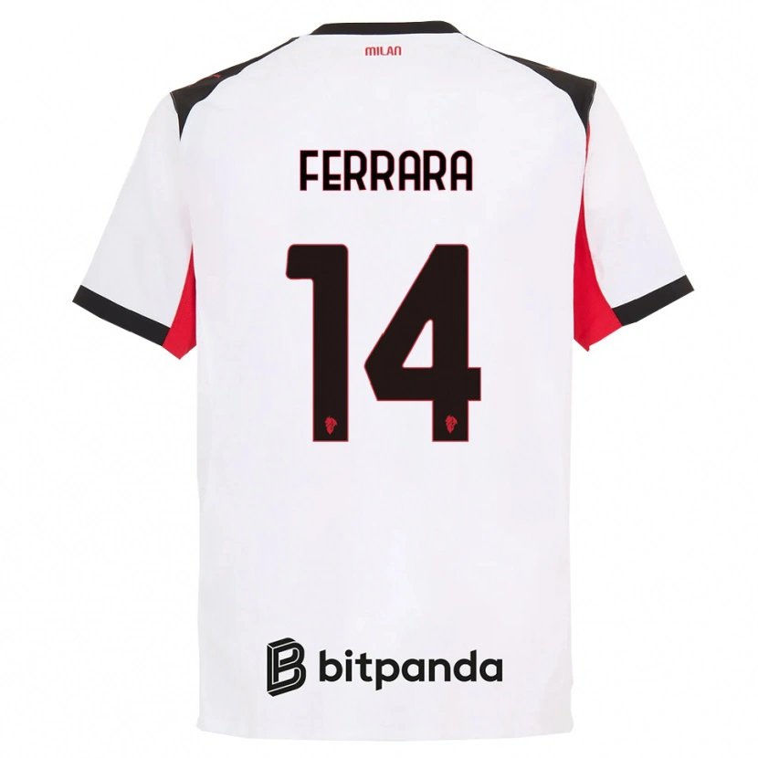 Danxen Męski Francesco Ferrara #14 Biały Czarny Wyjazdowa Koszulka 2025/26 Koszulki Klubowe