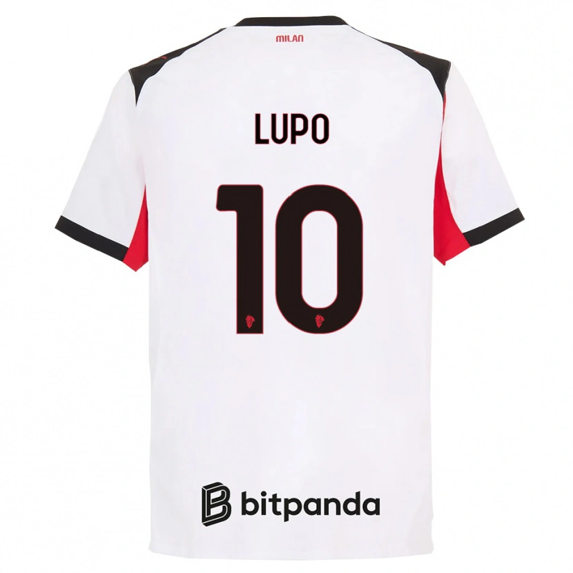 Danxen Męski Simone Lupo #10 Biały Czarny Wyjazdowa Koszulka 2025/26 Koszulki Klubowe