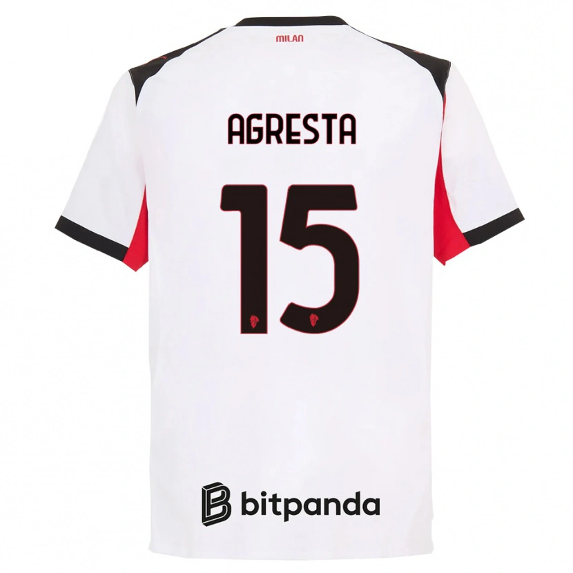 Danxen Męski Stefano Agresta #15 Biały Czarny Wyjazdowa Koszulka 2025/26 Koszulki Klubowe