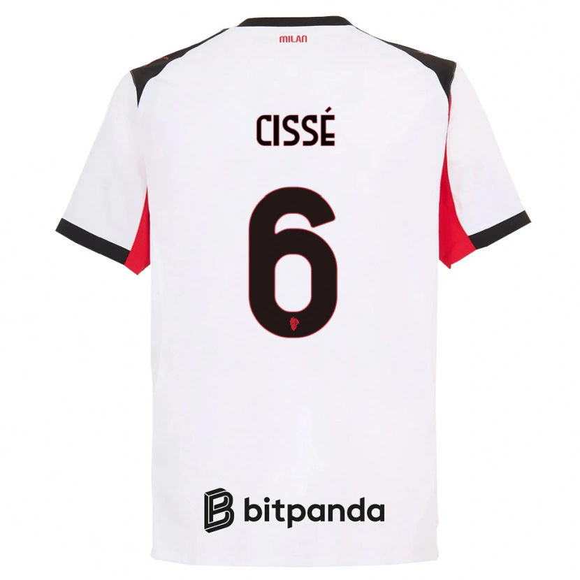 Danxen Męski Maiga-Hamadoun Cissé #6 Biały Czarny Wyjazdowa Koszulka 2025/26 Koszulki Klubowe