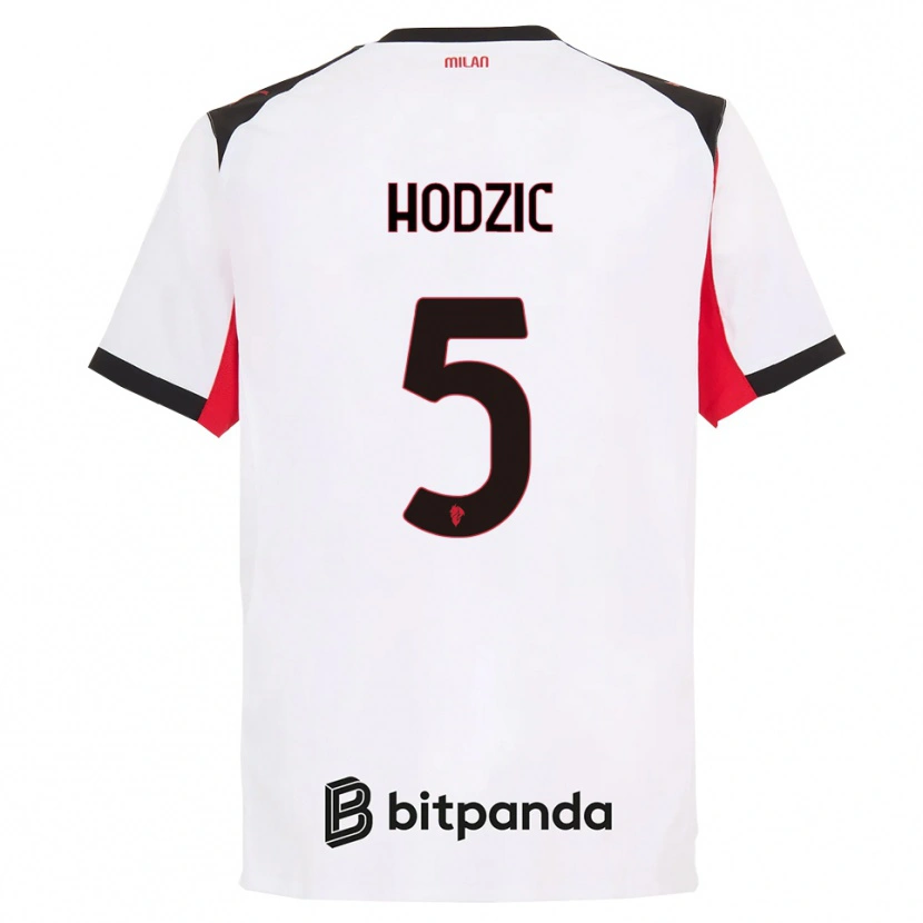 Danxen Męski Demirel Hodzic #5 Biały Czarny Wyjazdowa Koszulka 2025/26 Koszulki Klubowe