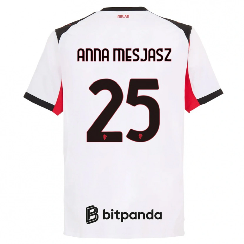 Danxen Męski Małgorzata Anna Mesjasz #25 Biały Czarny Wyjazdowa Koszulka 2025/26 Koszulki Klubowe