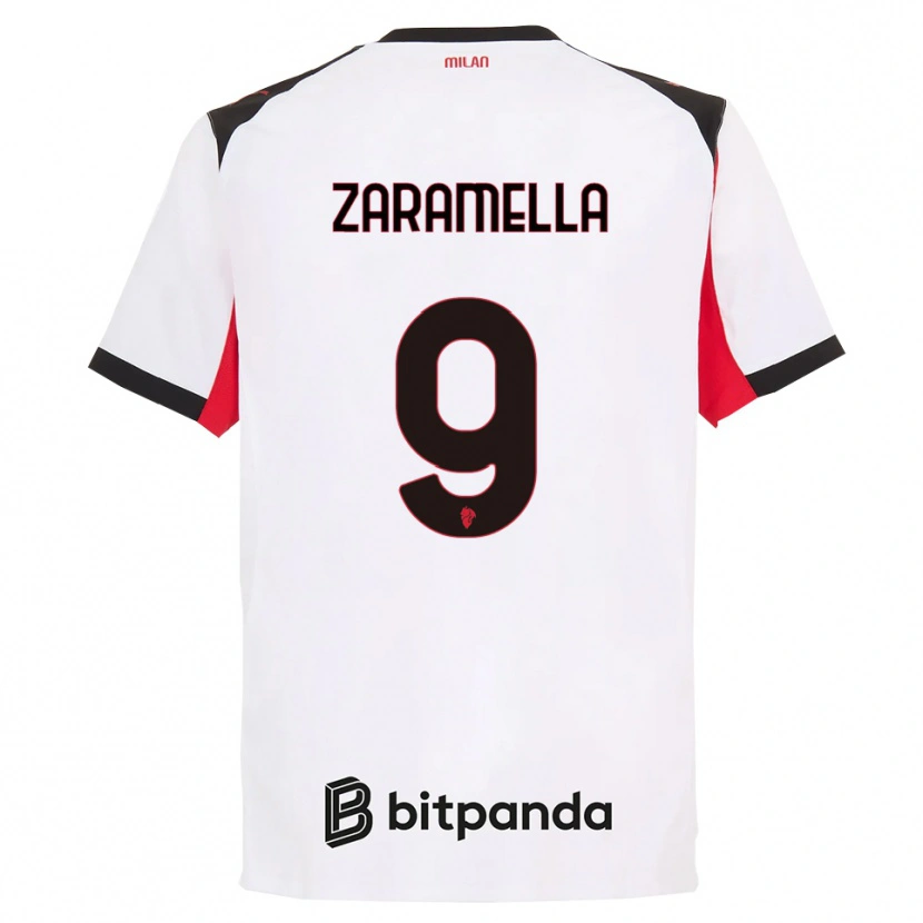 Danxen Męski Mattia Zaramella #9 Biały Czarny Wyjazdowa Koszulka 2025/26 Koszulki Klubowe