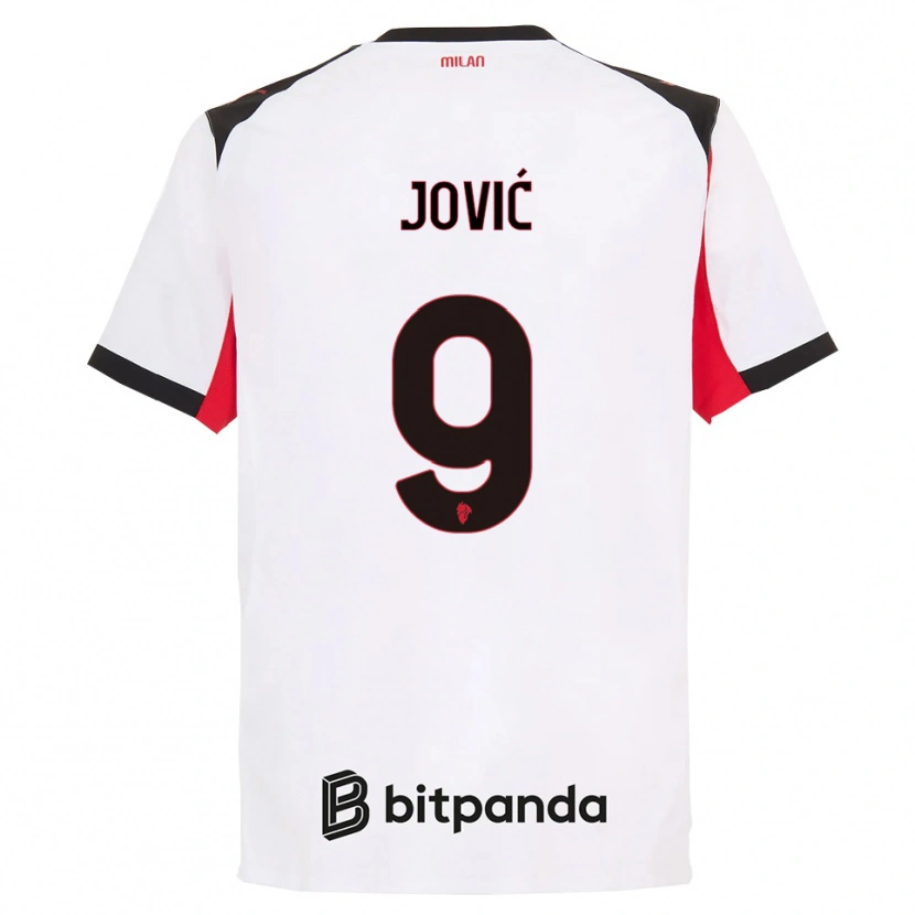 Danxen Męski Luka Jovic #9 Biały Czarny Wyjazdowa Koszulka 2025/26 Koszulki Klubowe