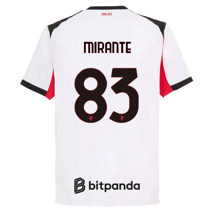 Danxen Męski Antonio Mirante #83 Biały Czarny Wyjazdowa Koszulka 2025/26 Koszulki Klubowe