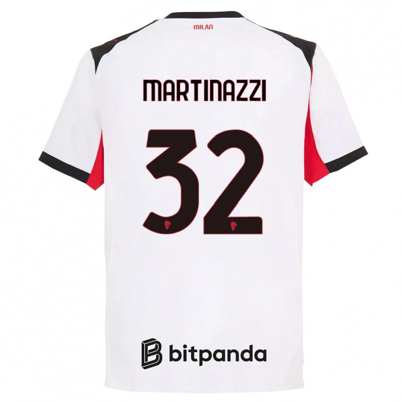 Danxen Męski Luca Martinazzi #32 Biały Czarny Wyjazdowa Koszulka 2025/26 Koszulki Klubowe