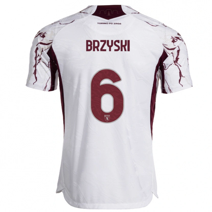 Danxen Męski Igor Brzyski #6 Biały Burgundowy Wyjazdowa Koszulka 2025/26 Koszulki Klubowe