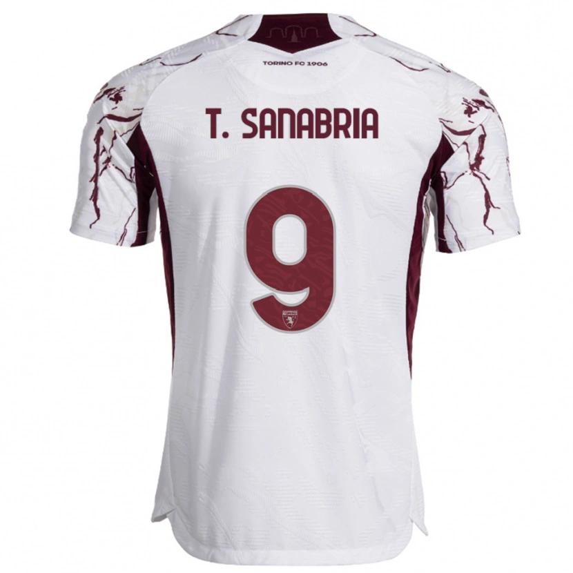 Danxen Męski Antonio Sanabria #9 Biały Burgundowy Wyjazdowa Koszulka 2025/26 Koszulki Klubowe
