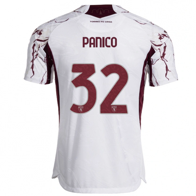 Danxen Męski Patrizia Panico #32 Biały Burgundowy Wyjazdowa Koszulka 2025/26 Koszulki Klubowe