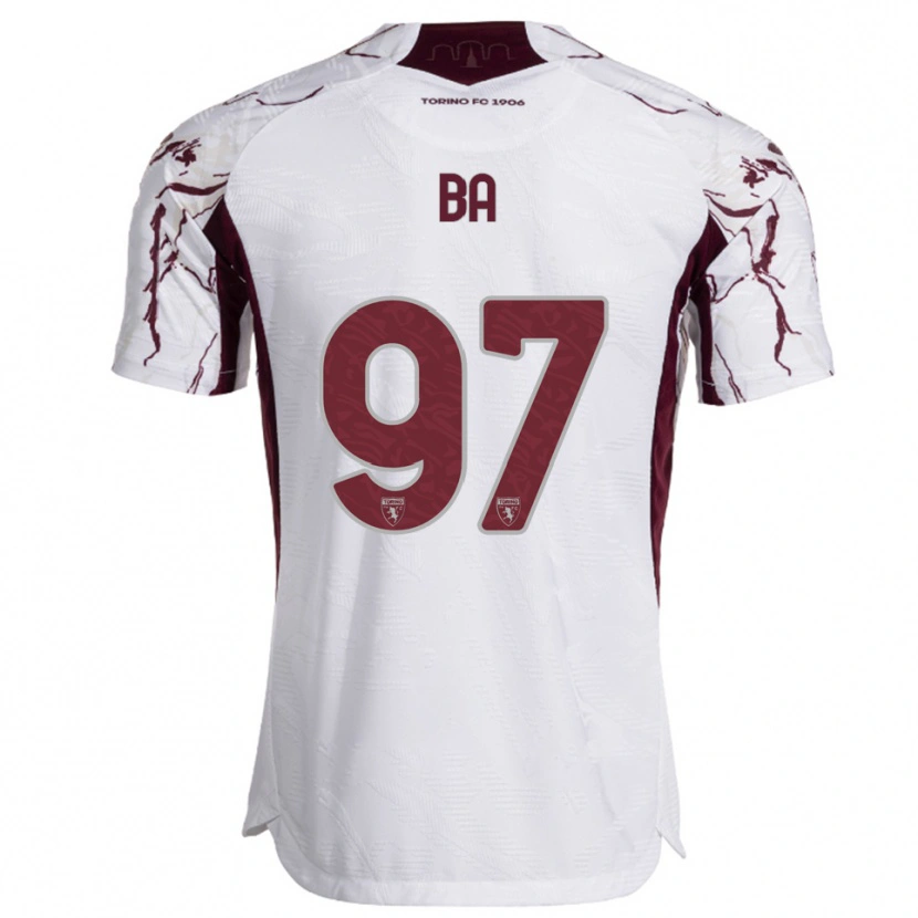 Danxen Męski El-Hadji Ba #97 Biały Burgundowy Wyjazdowa Koszulka 2025/26 Koszulki Klubowe