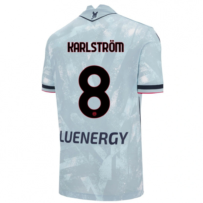 Danxen Męski Jesper Karlström #8 Jasnoniebieski Czarny Wyjazdowa Koszulka 2025/26 Koszulki Klubowe