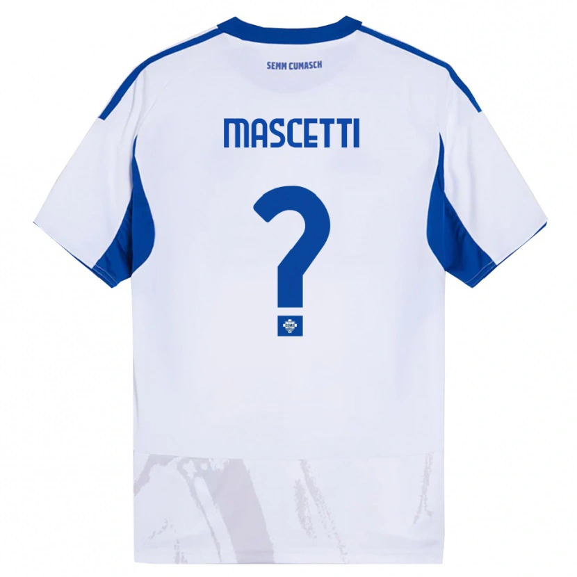 Danxen Męski Francesco Mascetti #0 Biały Niebieski Wyjazdowa Koszulka 2025/26 Koszulki Klubowe