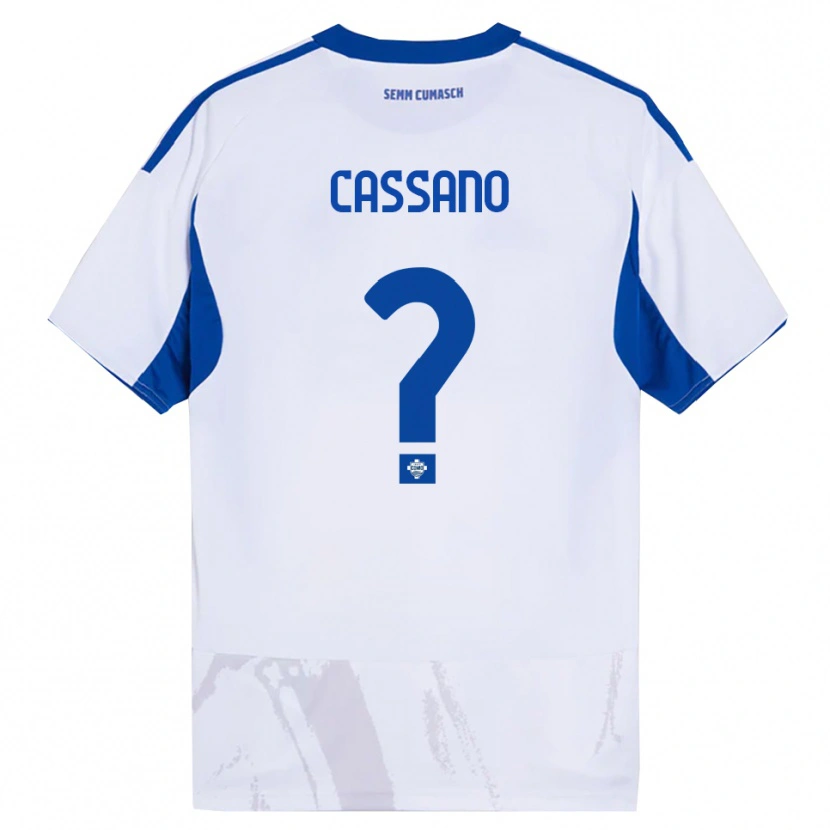 Danxen Męski Riccardo Cassano #0 Biały Niebieski Wyjazdowa Koszulka 2025/26 Koszulki Klubowe