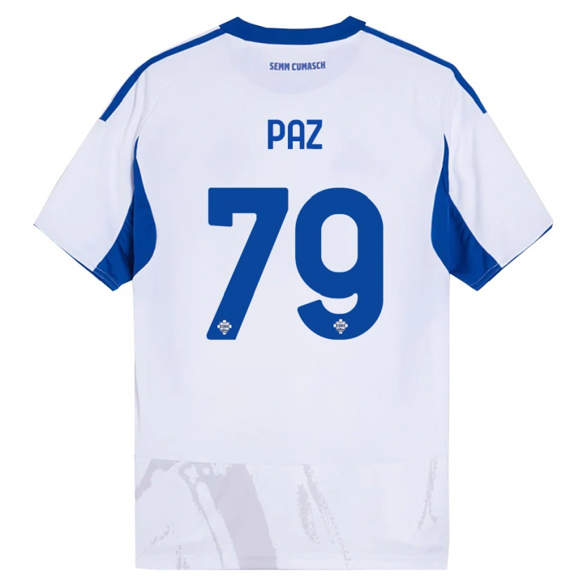 Danxen Męski Nico Paz #79 Biały Niebieski Wyjazdowa Koszulka 2025/26 Koszulki Klubowe