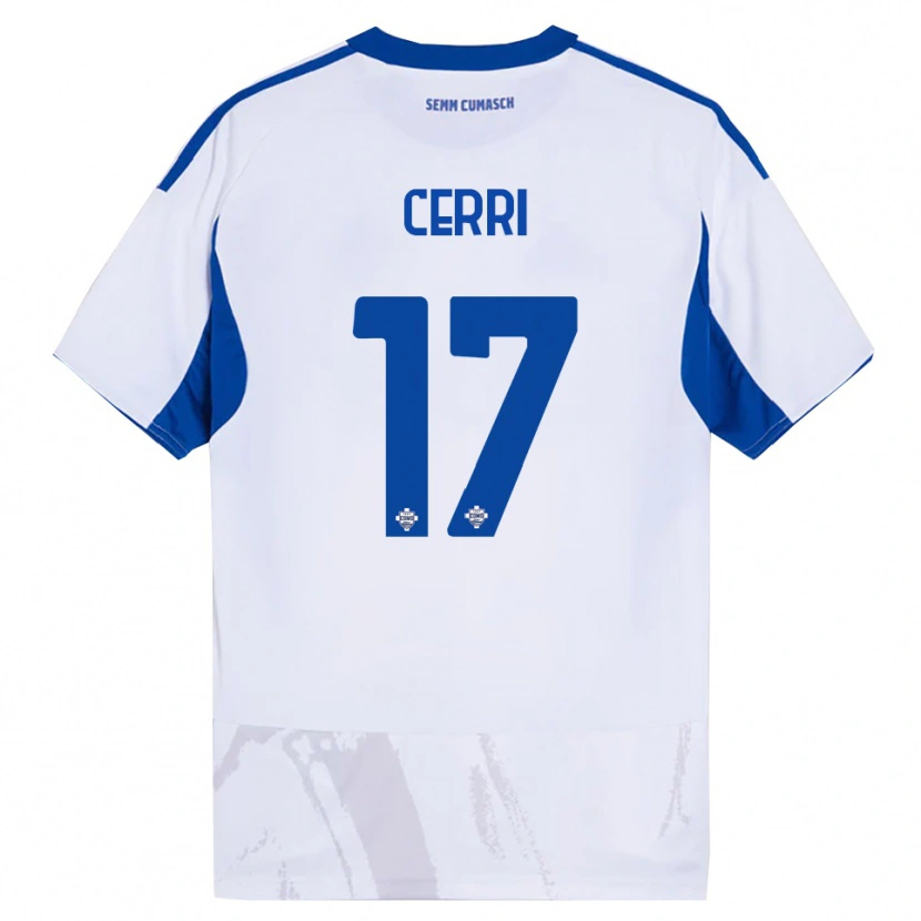 Danxen Męski Alberto Cerri #17 Biały Niebieski Wyjazdowa Koszulka 2025/26 Koszulki Klubowe