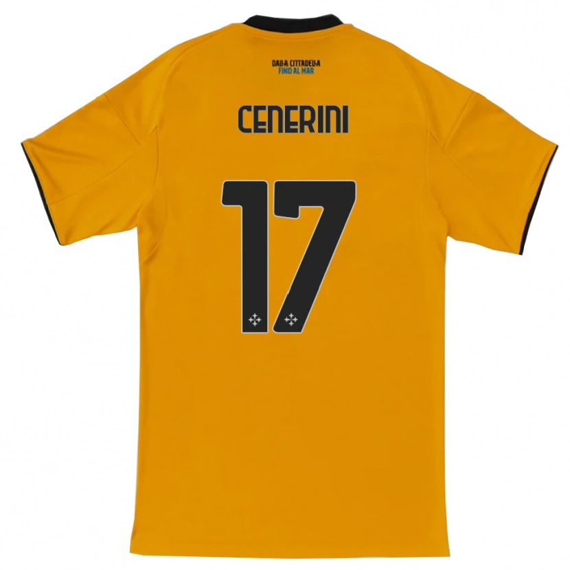 Danxen Męski Marco Cenerini #17 Pomarańczowy Niebieski Wyjazdowa Koszulka 2025/26 Koszulki Klubowe