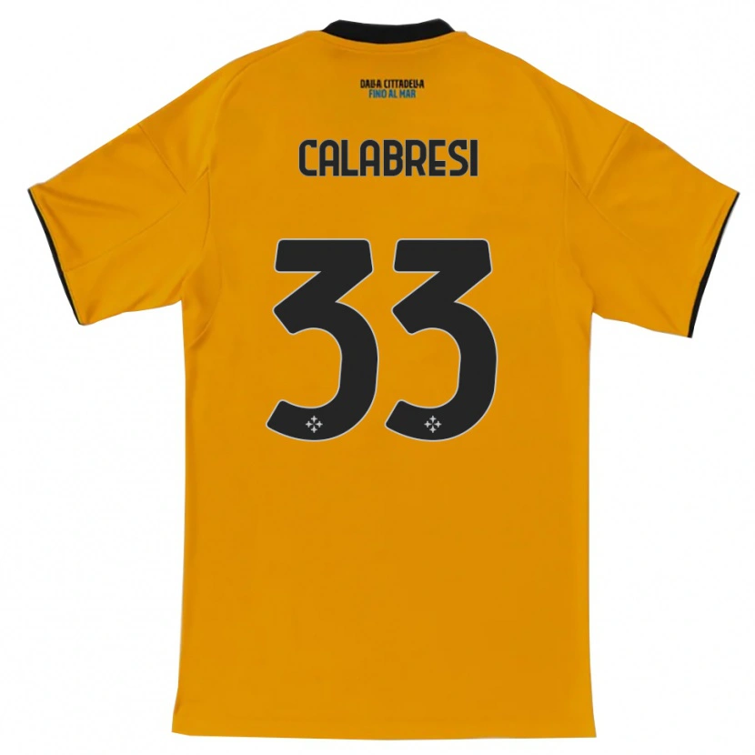 Danxen Męski Arturo Calabresi #33 Pomarańczowy Niebieski Wyjazdowa Koszulka 2025/26 Koszulki Klubowe