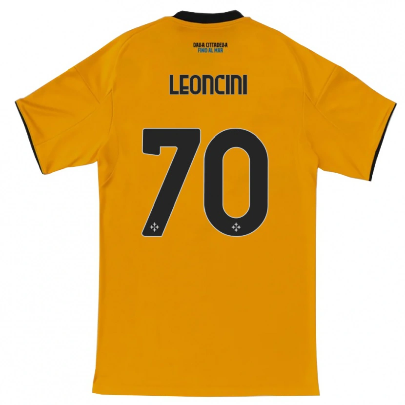 Danxen Męski Mattia Leoncini #70 Pomarańczowy Niebieski Wyjazdowa Koszulka 2025/26 Koszulki Klubowe