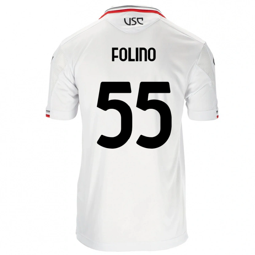 Danxen Męski Francesco Folino #55 Biały Czerwony Wyjazdowa Koszulka 2025/26 Koszulki Klubowe