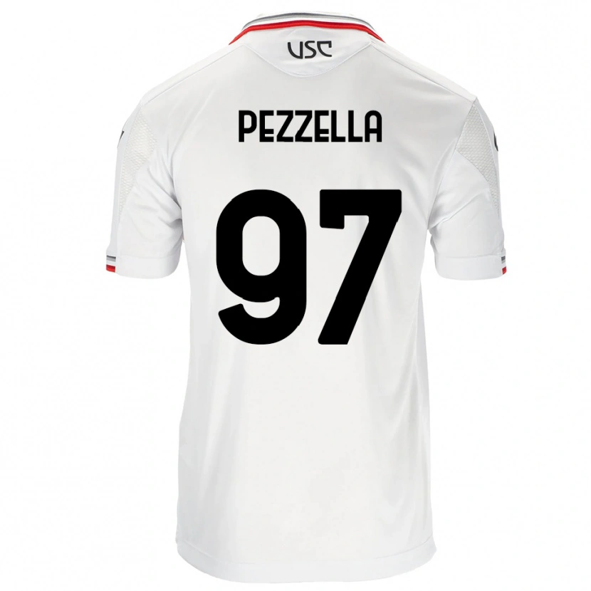 Danxen Męski Giuseppe Pezzella #97 Biały Czerwony Wyjazdowa Koszulka 2025/26 Koszulki Klubowe