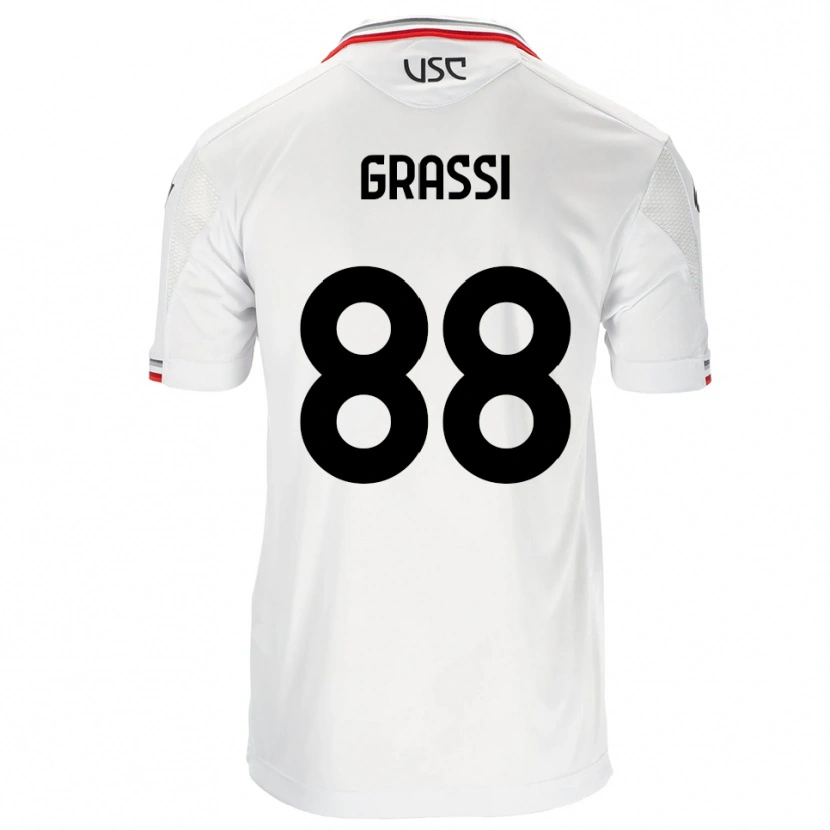 Danxen Męski Alberto Grassi #88 Biały Czerwony Wyjazdowa Koszulka 2025/26 Koszulki Klubowe