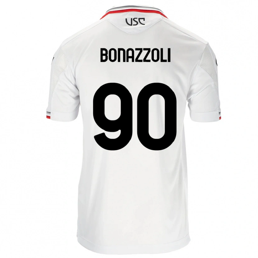 Danxen Męski Federico Bonazzoli #90 Biały Czerwony Wyjazdowa Koszulka 2025/26 Koszulki Klubowe