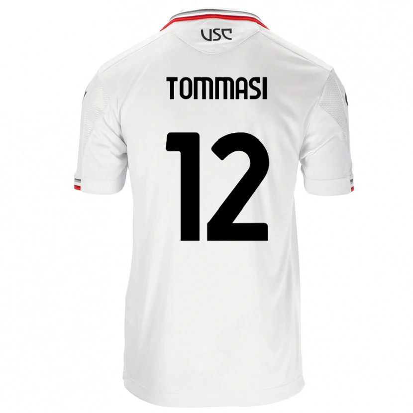 Danxen Męski Francesco Tommasi #12 Biały Czerwony Wyjazdowa Koszulka 2025/26 Koszulki Klubowe