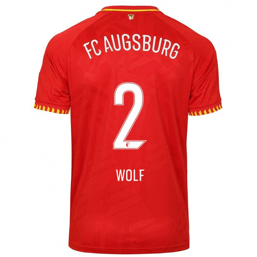 Danxen Męski Paul Wolf #2 Czerwony Żółty Wyjazdowa Koszulka 2025/26 Koszulki Klubowe