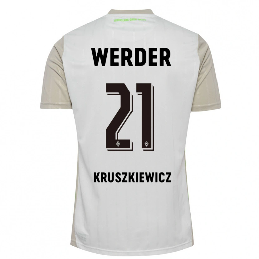 Danxen Męski Jakub Kruszkiewicz #21 Biały Czarny Wyjazdowa Koszulka 2025/26 Koszulki Klubowe