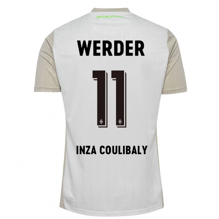 Danxen Męski Ben Inza Coulibaly #11 Biały Czarny Wyjazdowa Koszulka 2025/26 Koszulki Klubowe