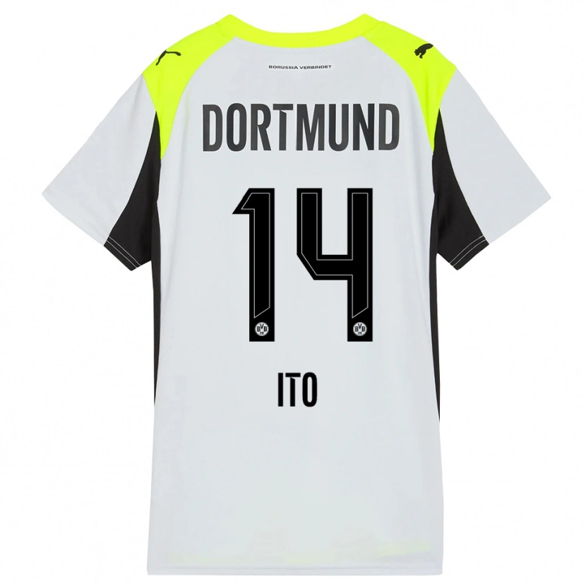 Danxen Męski Sara Ito #14 Fluorescencyjny Żółty Wyjazdowa Koszulka 2025/26 Koszulki Klubowe