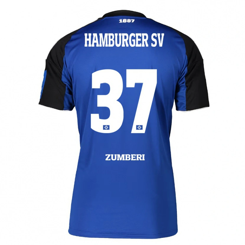 Danxen Męski Valon Zumberi #37 Niebieski Czarny Wyjazdowa Koszulka 2025/26 Koszulki Klubowe