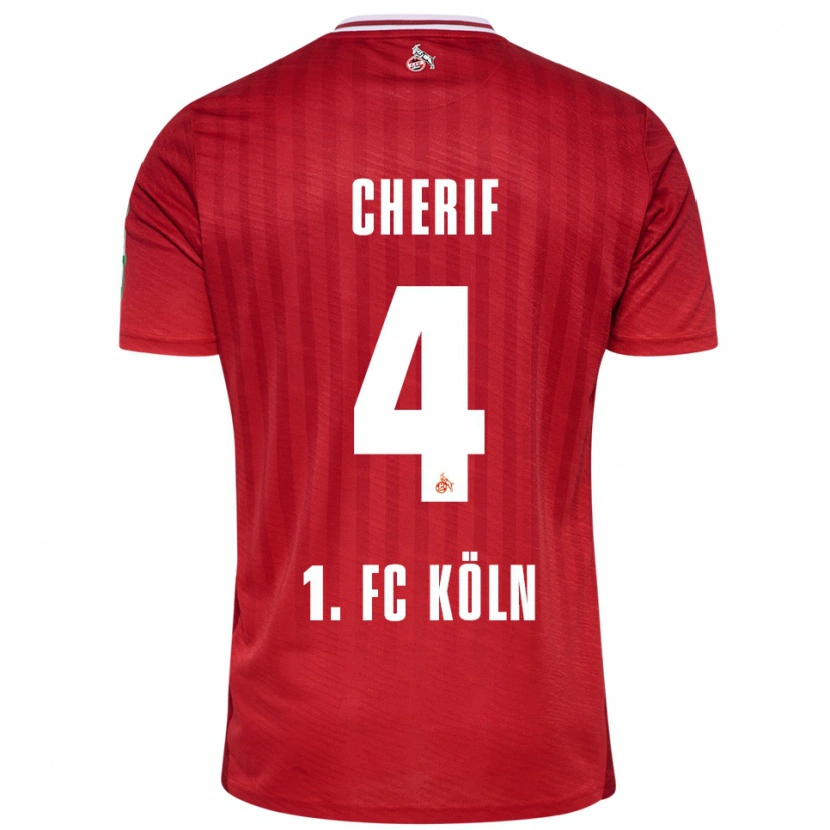 Danxen Męski Hamed Cherif #4 Czerwony Biały Wyjazdowa Koszulka 2025/26 Koszulki Klubowe