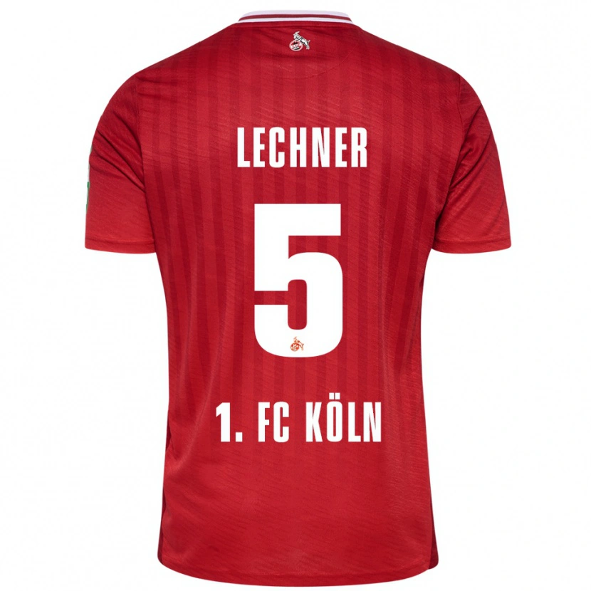 Danxen Męski Luca Lechner #5 Czerwony Biały Wyjazdowa Koszulka 2025/26 Koszulki Klubowe