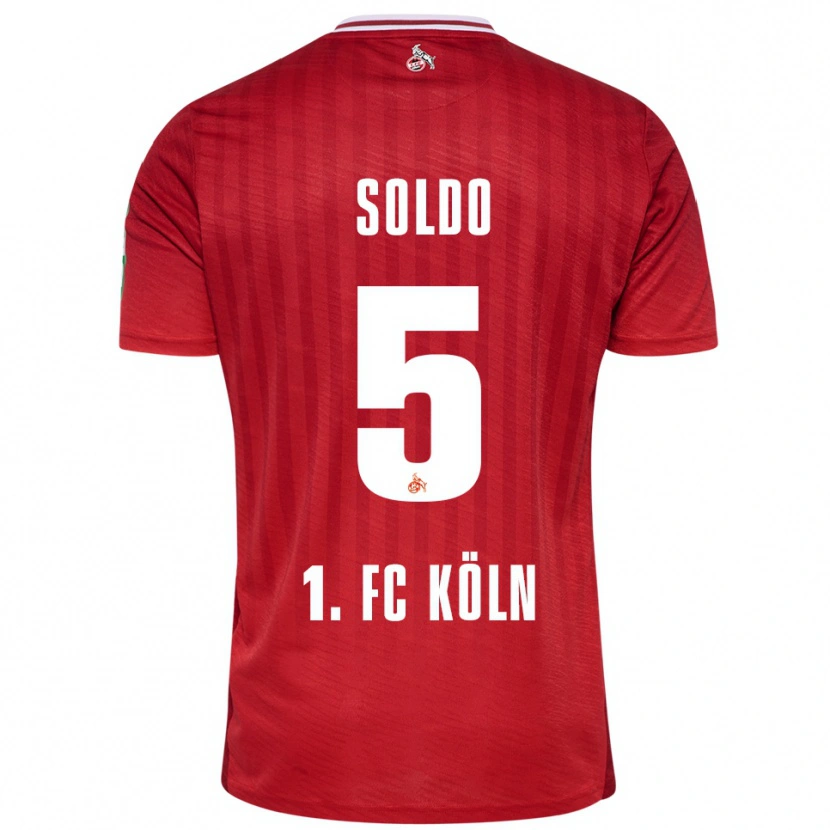 Danxen Męski Nikola Soldo #5 Czerwony Biały Wyjazdowa Koszulka 2025/26 Koszulki Klubowe