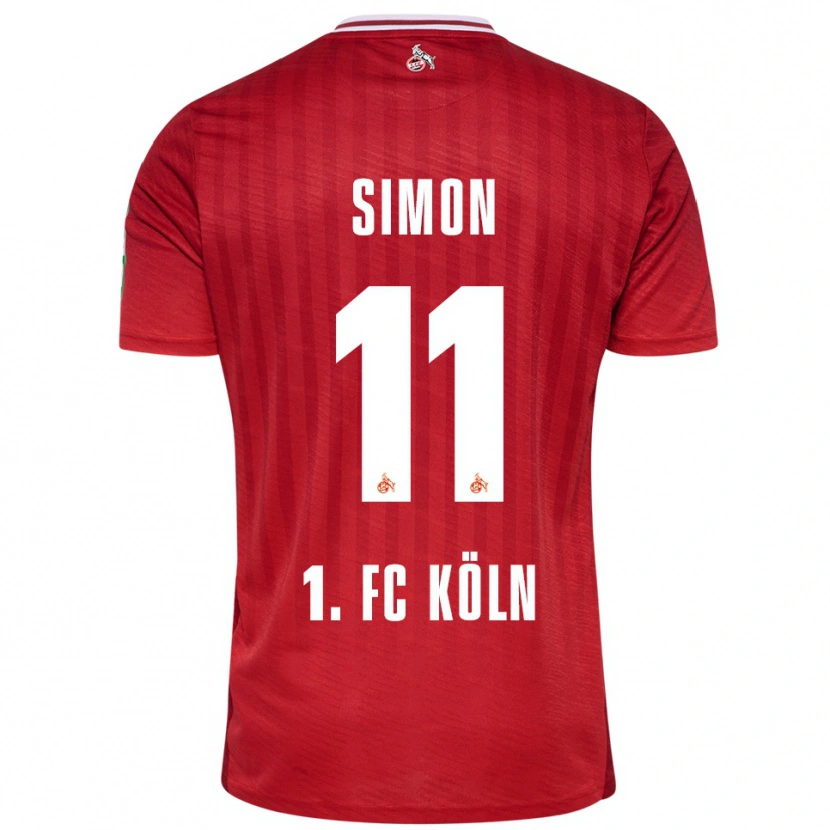 Danxen Męski Josias Simon #11 Czerwony Biały Wyjazdowa Koszulka 2025/26 Koszulki Klubowe